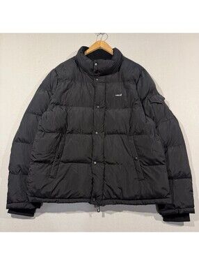 Levi's Black Puffer Jacket Size XL Down Puffy Winter Coat Spellout Men’s